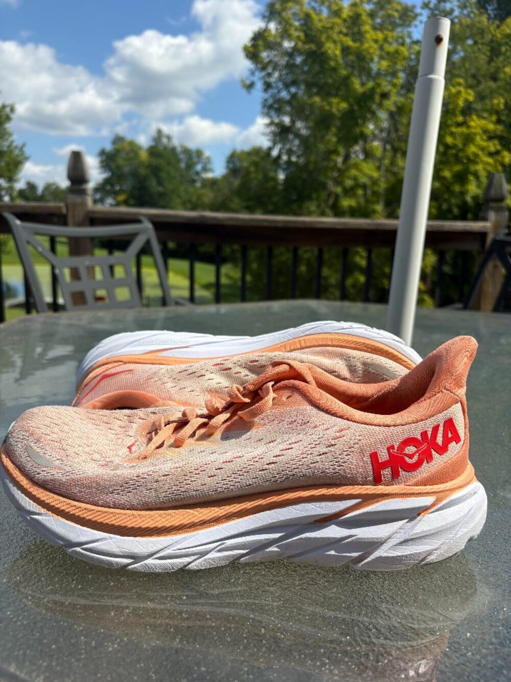 Hoka One One Clifton 8 CSPY Running Shoes 1119394 Women’s Size 9.5 Orange Color